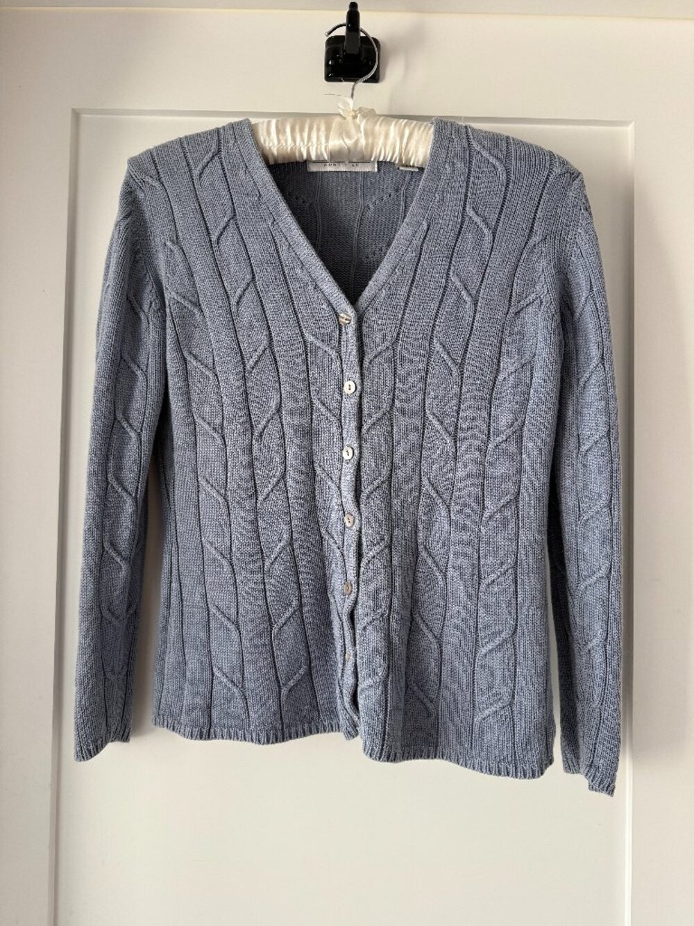 Vintage Valerie Stevens 100% Silk Cable Knit Cardigan S